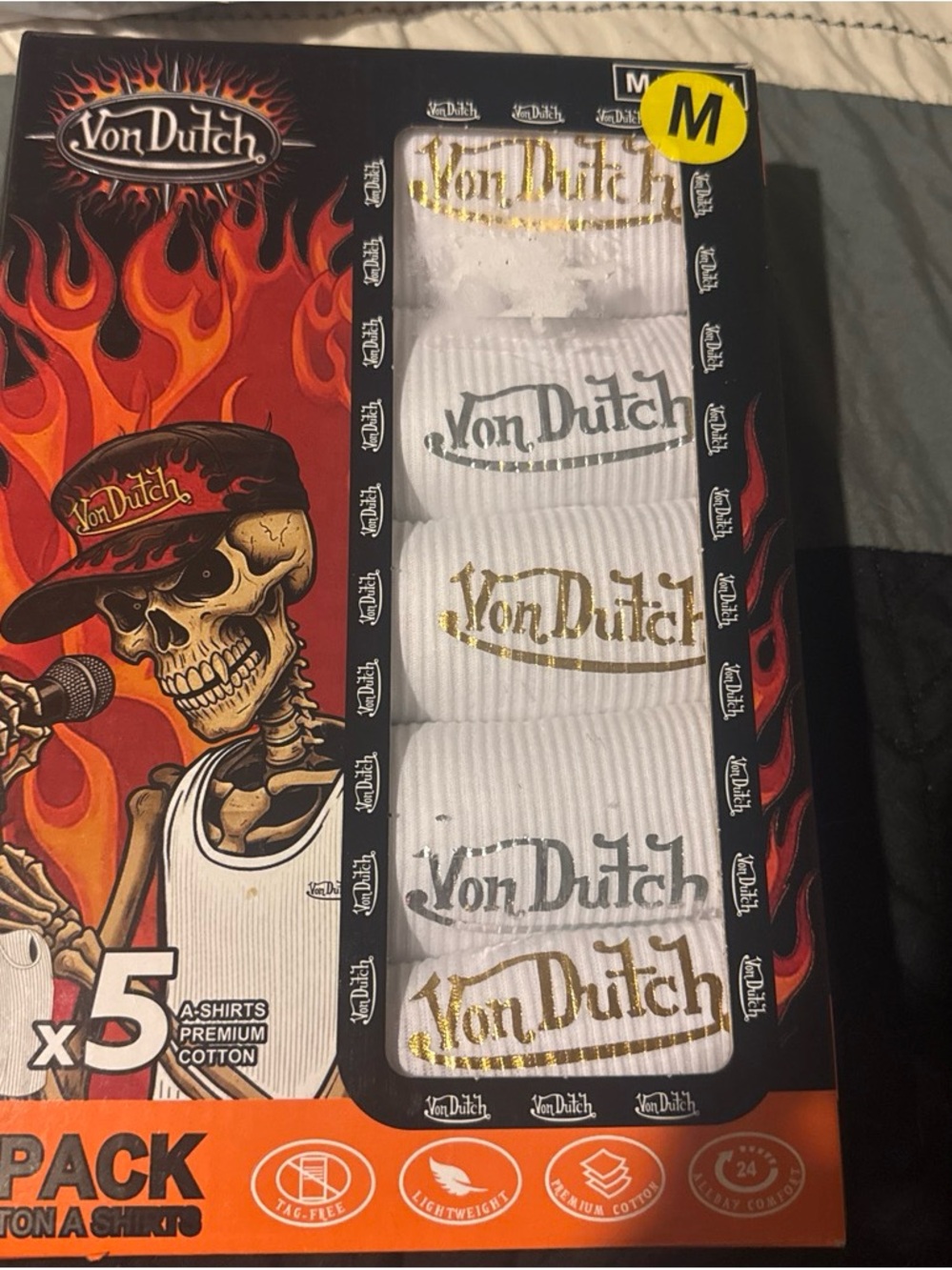 Von Dutch Men's White Logo Tank Tops - 5 Pack
